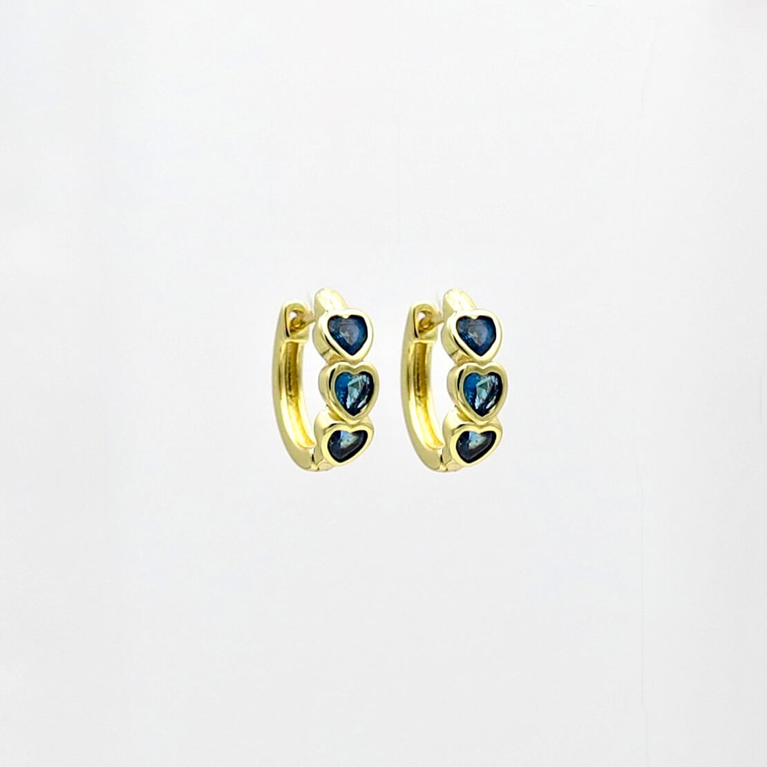 Heart Bezel Huggies Blue