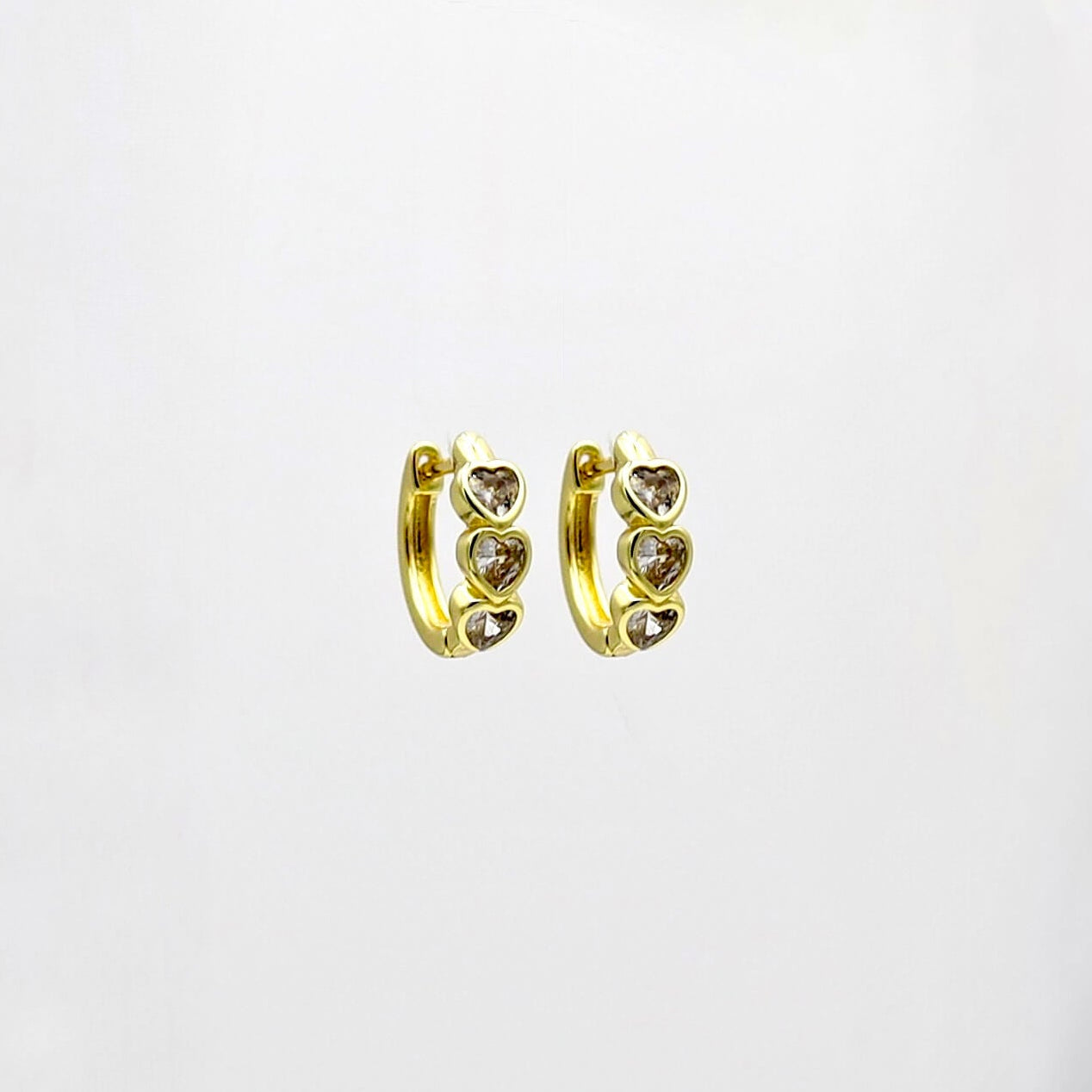 Heart Bezel Huggies CZ