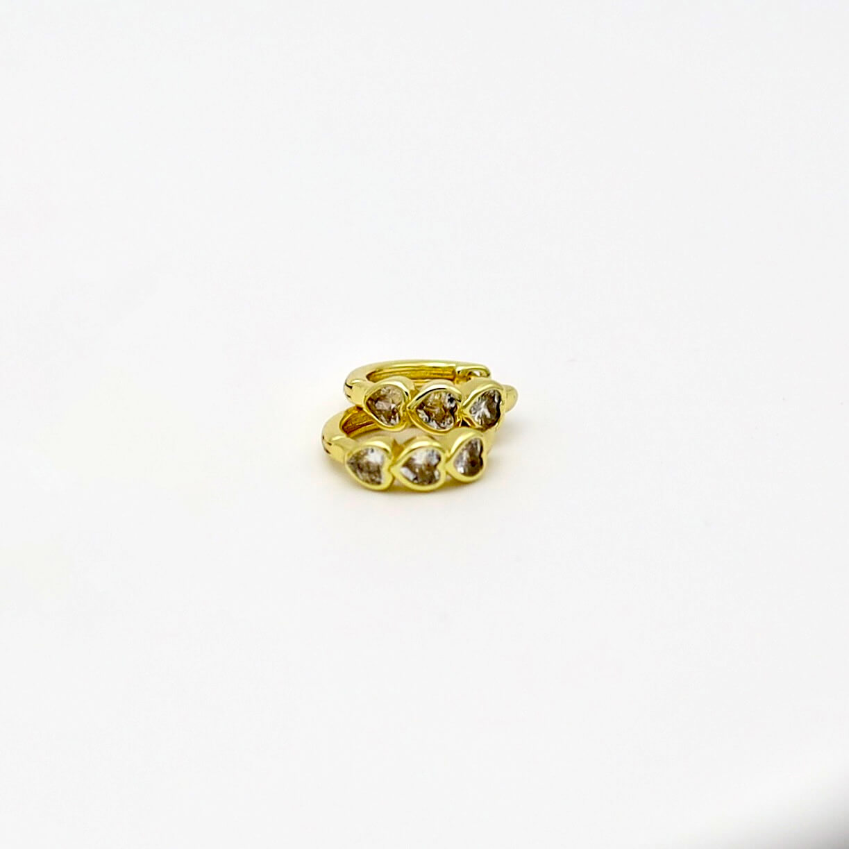 Heart Bezel Huggies CZ