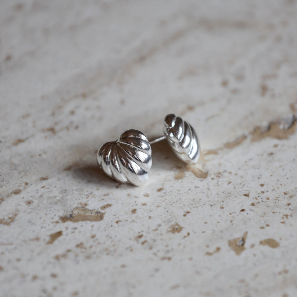 Jumbo Puffy Heart Earring Silver