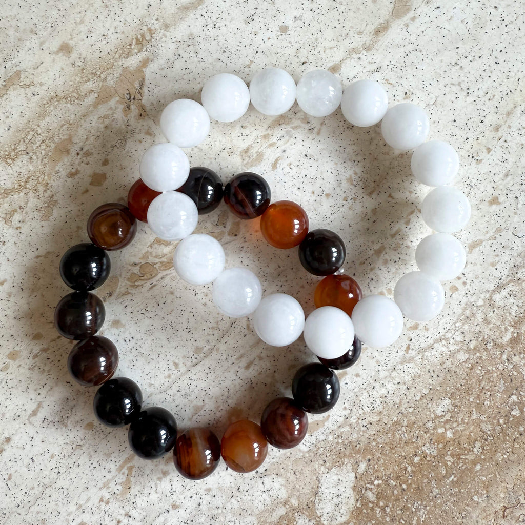 White Jade Bead Bracelet
