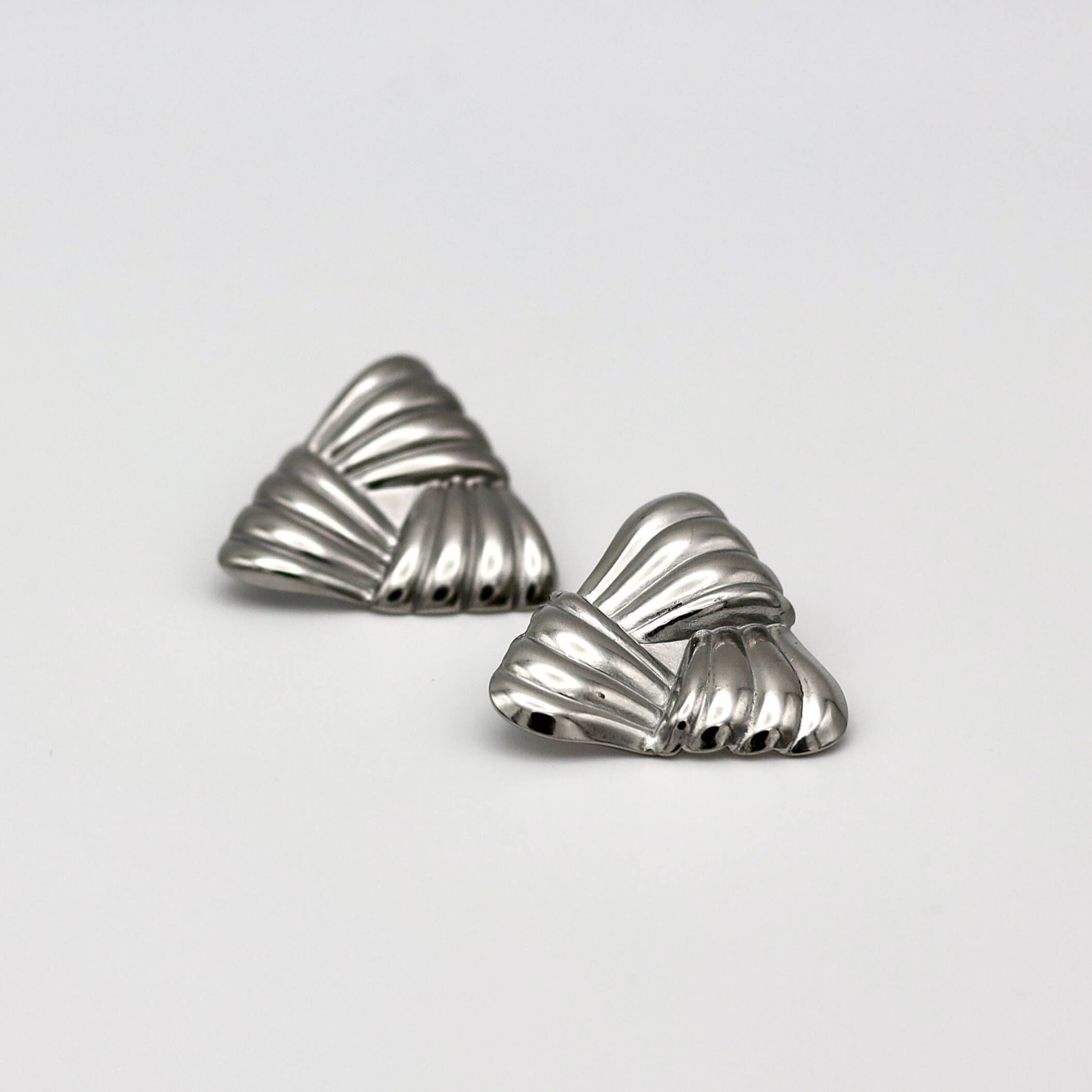 Layered Triangle Earring Silver