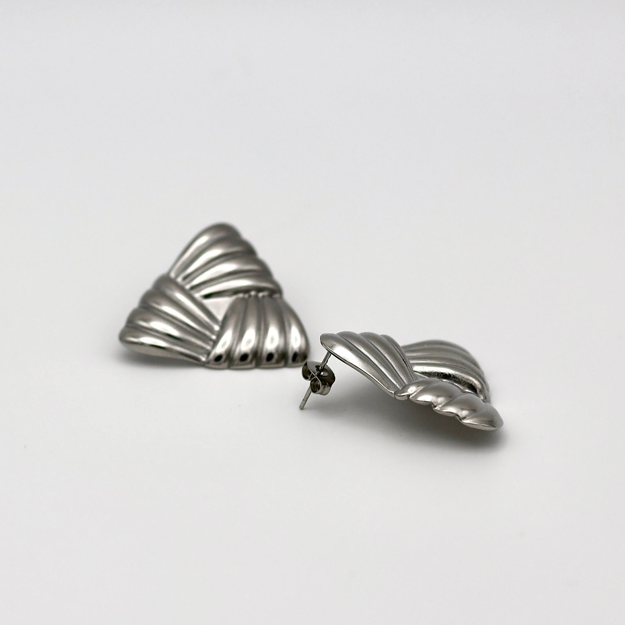 Layered Triangle Earring Silver